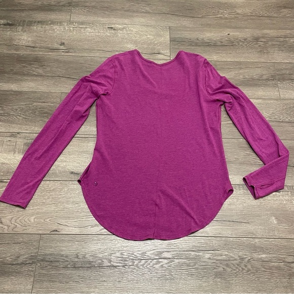 Lululemon Women's Yogini 5 Year Long Sleeve Tee Heathered Regal Plum - Picture 4 of 9